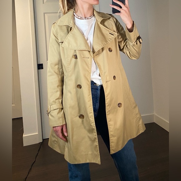 H&M Classic Beige Trench Coat - Size 8 - Picture 2 of 9